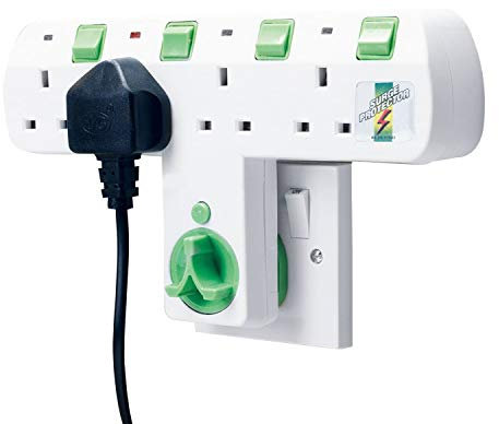 BOCHAMTEC Cable Free Wall Socket 4 Way Roto Charger Adaptor Plug With 180 Degree Rating 3 pin,Surge Protection Eac is Independent With Indicator,Multi Plug Extension for Home, Office, Kitchen