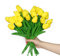 Anaoo 24 Stück künstliche Tulpen aus Latex, Blumenstrauß für die Braut, für Zuhause, Hochzeit, Party, Bürodekoration, Blumenarrangements,