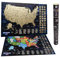 Rubbelkarte USA mit Liste der TOP Sportortorte Bucketlist USA Nationalparks 40,6 x 61 cm Reisekarte, Premium-Geschenk, US-Karte, United States Scratch Off Karte Wand Poster Push Pin Karte USA