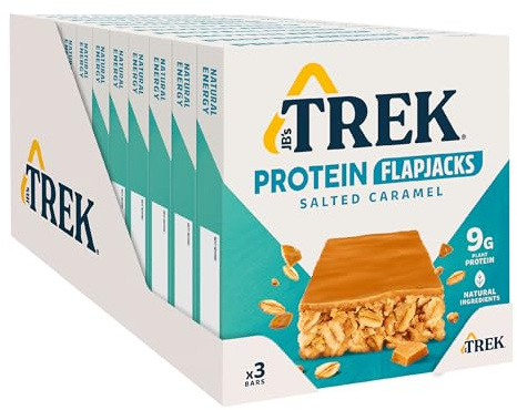 JB's TREK Protein Flapjack Salted Caramel 36x50g Plant-Based Protein, Vegan