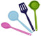 Tasty 4 Piece Kitchen Spoon Set, Colourful Silicone Utensils, Including Slotted Spoon, Straining Spoon, Serving Spoon and Ladle, Kitchen Gadget Set, Colour: Dark Blue, Blue, Pink, Green