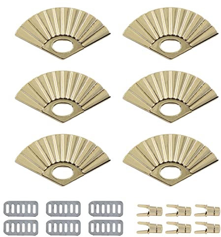 Blocco Rotante Chiusura Bottoni Fan Shaped Design - 6 Pezzi Clasps Fibbia Twist Turn Wallet Lock Bag Hardware Purse Buckle for Leather Handbag Diy Accessories, per Portamonete Fai da te metallo