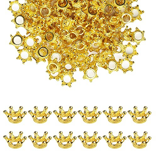 RECHCIGA 120 Stück Mini Kronen Deko Kleine Goldene Kronen Tischdeko Kronen Streudeko Tibetischen Stil Mini Krone Charms Krone Anhänger zum Basteln DIY Krone Schmuck für Schmuckherstellung Tischdeko