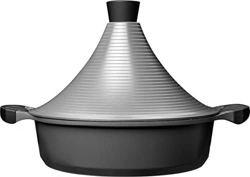 Tajine Agadir XL 32 cm pour TOUTES les sources de wam- également induction - Mat Argent/Gris