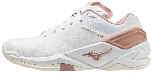 Mizuno Damen Wave Stealth Neo Handballschuhe, White Rose Snowwhite, 38 EU