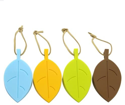 Colorful Silicone Leaves Door Stopper,Cute Leaf Flexible Silicone Window Finger Protector/Door Stops Set with Lanyard for Home Kitchen Garden Office ,Keep Your Kids Safe from Slamming Door
