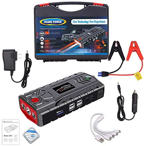 99900mAh Car Jump Starter Power Pack 5000A Peak Auto Booster de Batterie d'urgence LED Intégrée Lumière Vive Dispositif de Démarrage Chargeur Diesel Essence Cars Camping