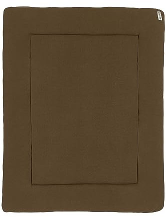 MEYCO Baby Knit Basic Laufgittereinlage (weiches und sicheres Material, Außenseite aus 100% Baumwolle, waschbar, weich und sanft, trocknergeeignet, Größe: 77 x 97 cm), Schokolade