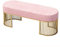 Luxuriöse gepolsterte Sitzbank aus Samt mit goldenem Sockel, Eingangsbereich, Schuhbank, Schuhaufbewahrung, Organizer, eleganter Damen-Kosmetikhocker, Multifunktions-Sofabank, Rosa