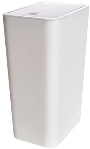 GANAZONO Narrow Garbage can Small Trash Cans with Lid for Bathroom - Garbage Can with Press Type Lid, Narrow Plastic Trash Bin, Bathroom Trash Can for Bedroom, Living Room, Toilet, Rv