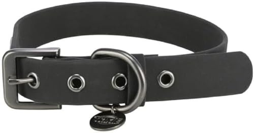 TRIXIE CityStyle Hundehalsband Gr. L, 45–52 cm/25 mm – schwarz | sorgfältiges PVC, wasserabweisend und abwischbar – verstellbar, pflegeleicht und ideal für jedes Wetter