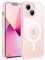 JETech Cover Magnetica per iPhone 13 6,1 Pollici Compatibile con MagSafe, Custodia Traslucida Opaca Posteriore Sottile Antiurto (Rosa)