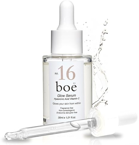 Boë No. 16 Gesichts-Serum – Hyaluronsäure-Serum für das Gesicht mit Vitamin C für Feuchtigkeit, Strahlkraft und einen ebenmäßigen Teint, Sanftes, parfümfreies Gesichtsserum für empfindliche Haut, 30ml