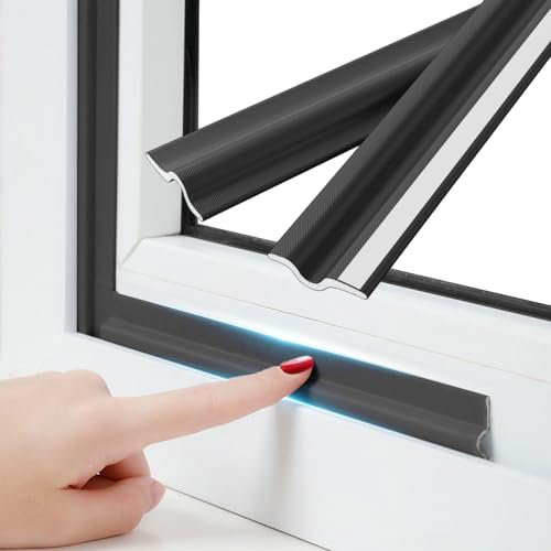 cuysfead Boudin de porte d'entrée 300 cm, Joint adhésif porte fenêtre, mousse isolante anti-collision, coupe-vent, insonorisant, Noir