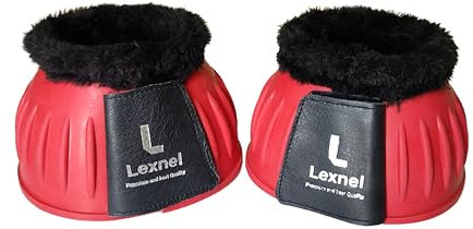 LEXNEL Gummistiefel, robuste Glockenstiefel für Pferde, hervorragender Hufschutz und Komfort, 1 Paar (Rot, X-Large)