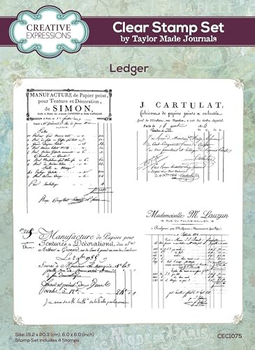 Taylor Made Journals Creative Expressions Ledger Stempel-Set, 15,2 x 20,3 cm, transparent, 15,2 x 20,3 cm