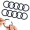 Kabwea Lot de 10 anneaux de rideau de douche, crochets en plastique, anneaux ronds de 50 mm, adaptés à la plupart des rideaux de douche, noirs