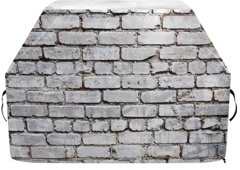 BBQ Barbecue Covers,Oxford Grill Cover for Weber,Brinkmann,Char Broil Waterproof,Windproof,Rip-Proof Rustic Painted White Brick Wall Gas BBQ Cover (165 x 63.5 x 114CM)