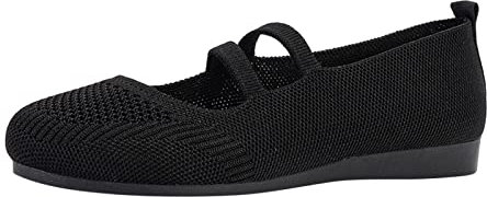 Dasongff Ballerines Femme Petit Talon Décontractées Eté - 2024 Chaussures de Sport Plates Respirant - Chaussures Plates à Enfiler en Tricot - Confortables - Bout Rond - Grande Taille