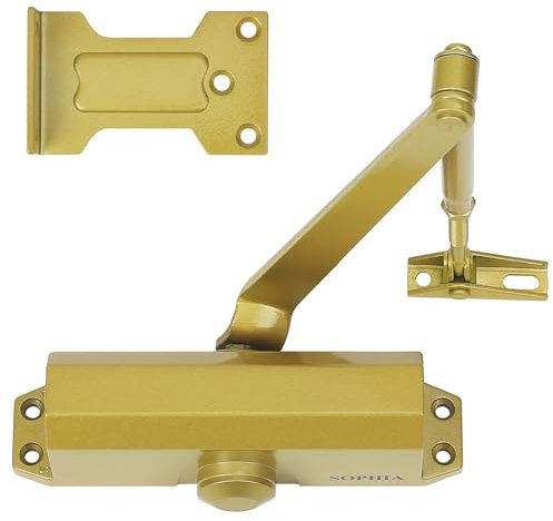 SOPHIA Automatic Door Closer Commercial, Auto Door Closer for Home Size 3 DK500, 3H Fire-Rated Hydraulic Door Closer Residential & Life Size Fitting Template, UL Listed, ANSI Grade 3, Brass