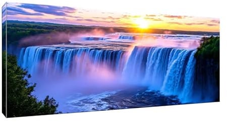 Cascade du Niagara Peinture par Numéros pour Adulte, Activité Manuelle DIY Peinture Acrylique pour Enfants Débutants Kit de Loisir Créatif Numéro d'Art Complet - 50x100cm sans châssis en bois E-105