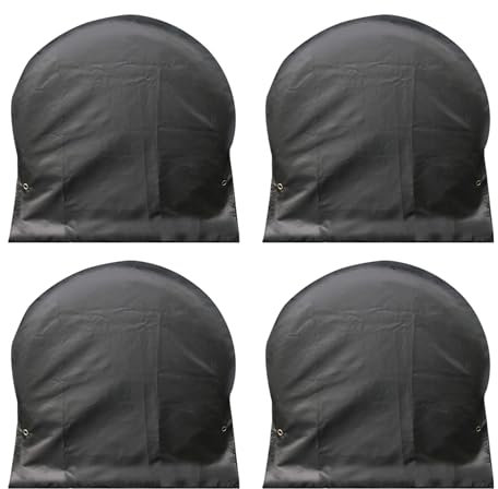4pcs Tire Covers for RV Wheel, Oxford Waterproof Car Wheel Cover Windproof Tire Protection Cover for RV, SUV, Truck, Trailer, Camper, with Hooks and Elastic Cord (27-29 inch)
