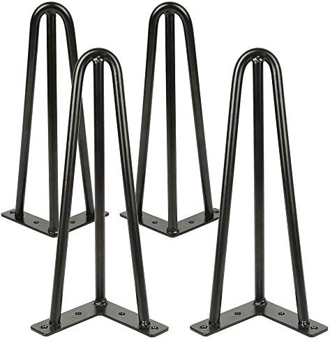 MINGLIN 4pcs 30cm DIY Pieds de Table en Métal,Hairpin Legs,Diamètre 12mm Pieds de Meuble,Pieds de Table en Épingle à Cheveuxpour Table Basse/Table de Salle à Manger/Meubles/Armoire/Canapé