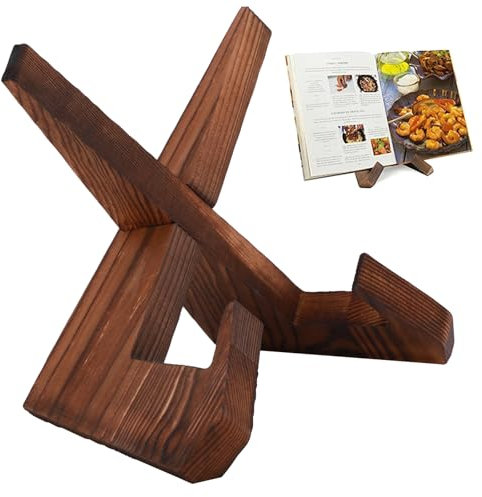 LTXDJ Plate Stand, 6.5 Inch Picture Frame Stand, Wooden Holder Display Stand for Ceramic Plate Recipes Book
