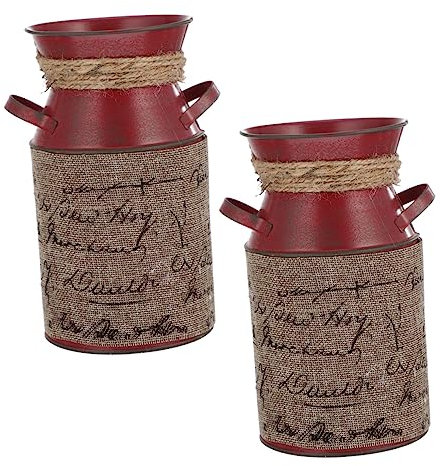 KITANDOVE 2pièces Seau à Fleurs Fer Vintage Lot de Décoration Rétro pour Jardin Et Intérieur pour Plantes Et Fleurs