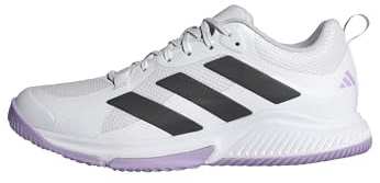adidas Damen Court Team Bounce 2.0 Shoes, Cloud White/Core Black/Powder Plum, 40 EU