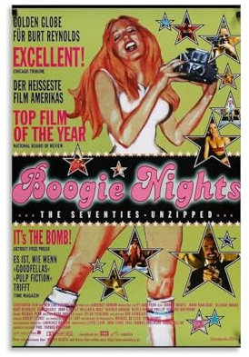 RISUANHENM Boogie Nights Poster, Raumdekoration, künstlerisches Poster für Zimmer, ästhetische Leinwand, Wandkunst, Schlafzimmerdekoration, 30 x 45 cm, ungerahmter Stil