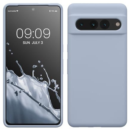 kwmobile Handyhülle für Google Pixel 7 Pro Hülle, für Pixel 7 Pro Case - Hülle Silikon - kabelloses Laden - Hellblau matt