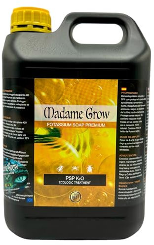 Madame GROW - Insecticida natural - Solución potásica para plantas - Eficaz contra todo tipo de plagas - Fertilizante líquido ecológico PS Premium - (5L)