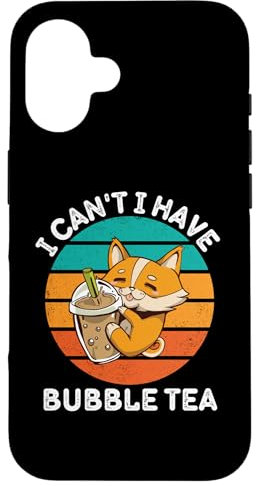 Hülle für iPhone 16 Süßer Vintage-Corgi „I Can't I Have“ -Liebhaber von Bubble Tea
