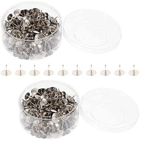 OUNONA 2er-Pack Flache Silberne Reißzwecken Zum Markieren Von Karten Eisenwaren Reißzwecken Große Kapazität Für Den Einsatz Im Büro Und in Der Schule