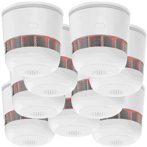 VisorTech 9er-Set Mini-Rauchwarnmelder, 85 dB Alarm, 10 Jahre Batterie, EN 1460