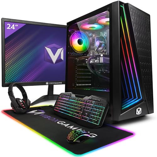 Vibox II-22 Gaming PC Set Komplett • Monitor 23 Zoll • Intel Core i5 10400F 6-Kern • Nvidia RTX 3050 6GB • 16GB RAM • 500GB SSD • Windows 11 • WLAN 6 + Bluetooth 5.4