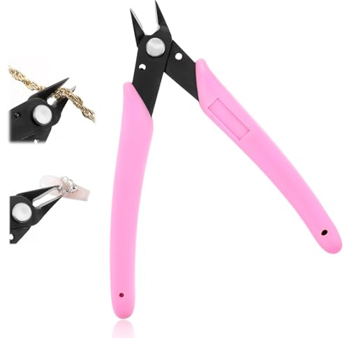 LXUEJIE Rhinestone Remover, Pink Manicure Nail Pliers for Rhinestones Gems 5 Inch Stainless Steel Nail Art Scissors Rhinestone Remover Nipper Manicure Accessory