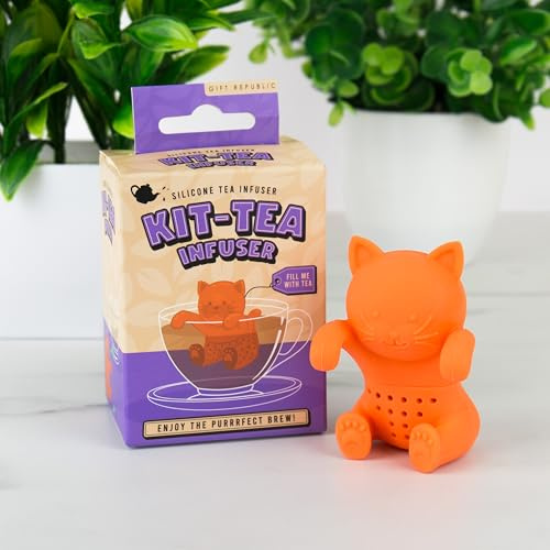 Gift Republic Kit-Tea Cat Tea Infuser - Silicone Loose Leaf Tea Strainer - Cute Cat Mug Accessory - Reusable & Eco-Friendly Gift for Tea Lovers