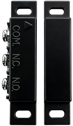 Leloco Magnetschalter Türkontaktschalter -Tür Fensterkontakt, Schrankschalter Truhenschalter Türkontaktschalter Magnetischer Türsensor, Magnet in der Nähe – Stromkreis Verbinden/Schließung（Schwarz）