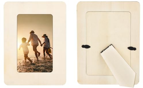 QUARKZMAN 2 Stück Holzrahmen Bemalbare DIY Bilderrahmen 16.5 x 12.5 cm Kleine Stehende Unbearbeitete Bilderrahmen Bulk Für Hochzeit Geburtstag Party Jubiläen Weihnachten