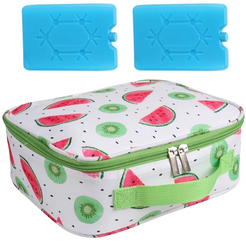 Gelbe Kühltasche, 6 l, mit Zwei Kühlakkus, isolierte Lunchbox/Brotdose