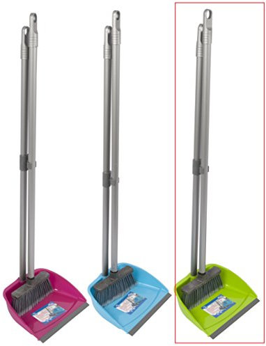 Reinigungsset Kehrset Schaufel Kehrblech Kehrschaufel Kehrgarnitur Kehrbesen Besen Feger Langer Stiel (Modell 2 grün)