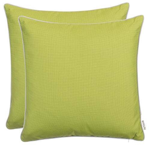 Brandsseller 2er Set Outdoor Kissen 45x45 cm – Wetterfeste Zierkissen mit Paspel – Wasserabweisende Gartenkissen & Dekokissen für draußen – Sofakissen für Balkon & Terrasse – Grün