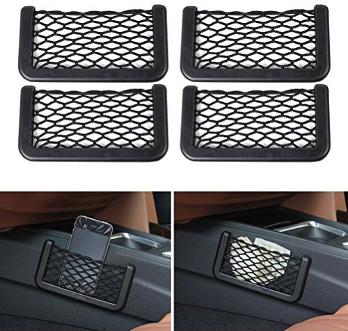 Duanmei Auto-Sitzseiten Zurück Lagerung Aufbewahrungsnetz Elastische String-Net-Mesh-Netz Beutel-Telefon-Halter-Taschen-Organizer für Auto