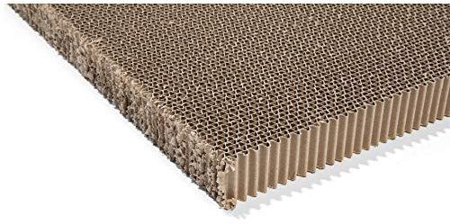 Pappwabenplatte unkaschiert, 4 cm x 75 cm x 100 cm, Wabenplatte mit einem Gewicht von 57 kg/m³, Wellkarton als Füllmaterial oder Wanddekor, braun