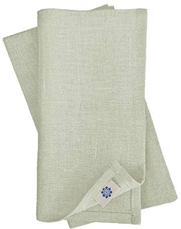 Linen & Cotton Hochwertige 4 x Stoffservietten/Servietten Stoff/Leinenservietten Hygge - 100% Leinen, Hellgrau/Grau (45 x 45cm) für Feiern Home Küche Esstisch Dekoration Abendessen Cafe Restaurant