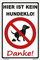 kleberio® Schild Kunststoff - Hier ist kein Hundeklo! Danke! - 30 x 20 cm Hunde Verbotsschilder Warnschilder Verbotsschild Achtung Vorsicht Warnung Schild Hundetoilette