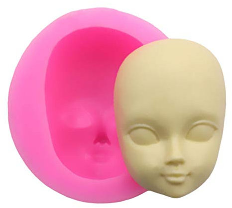 TOSSPER DIY Fille Visage Moule en Silicone Fondant Moisissures décoration de gâteau Outils Femme Masque Moule en pâte polymère Résine Moisissures