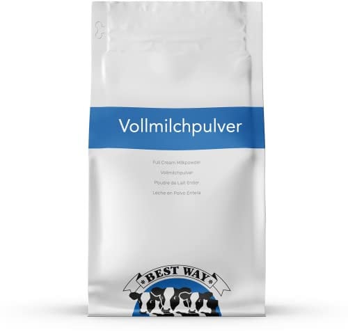 Best Way | leche entera en polvo | 25KG | 0% aditivos | Embalaje resellable | Larga vida | Varias posibilidades de aplicación | Leche fácil de hacer (solo agregue agua)